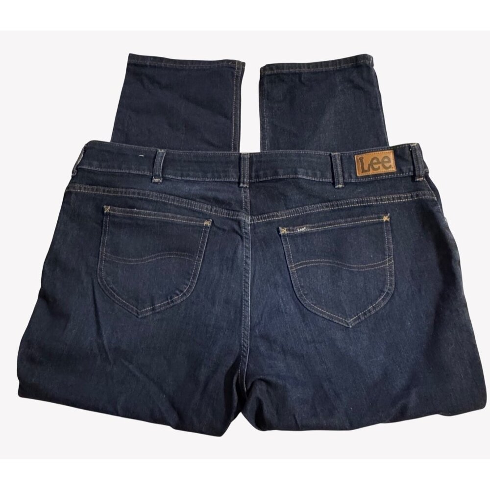 NWT Lee Legendary Plus STRAIGHT Mid Rise Jeans 22W Petite Dark Wash Women - Picture 8 of 11